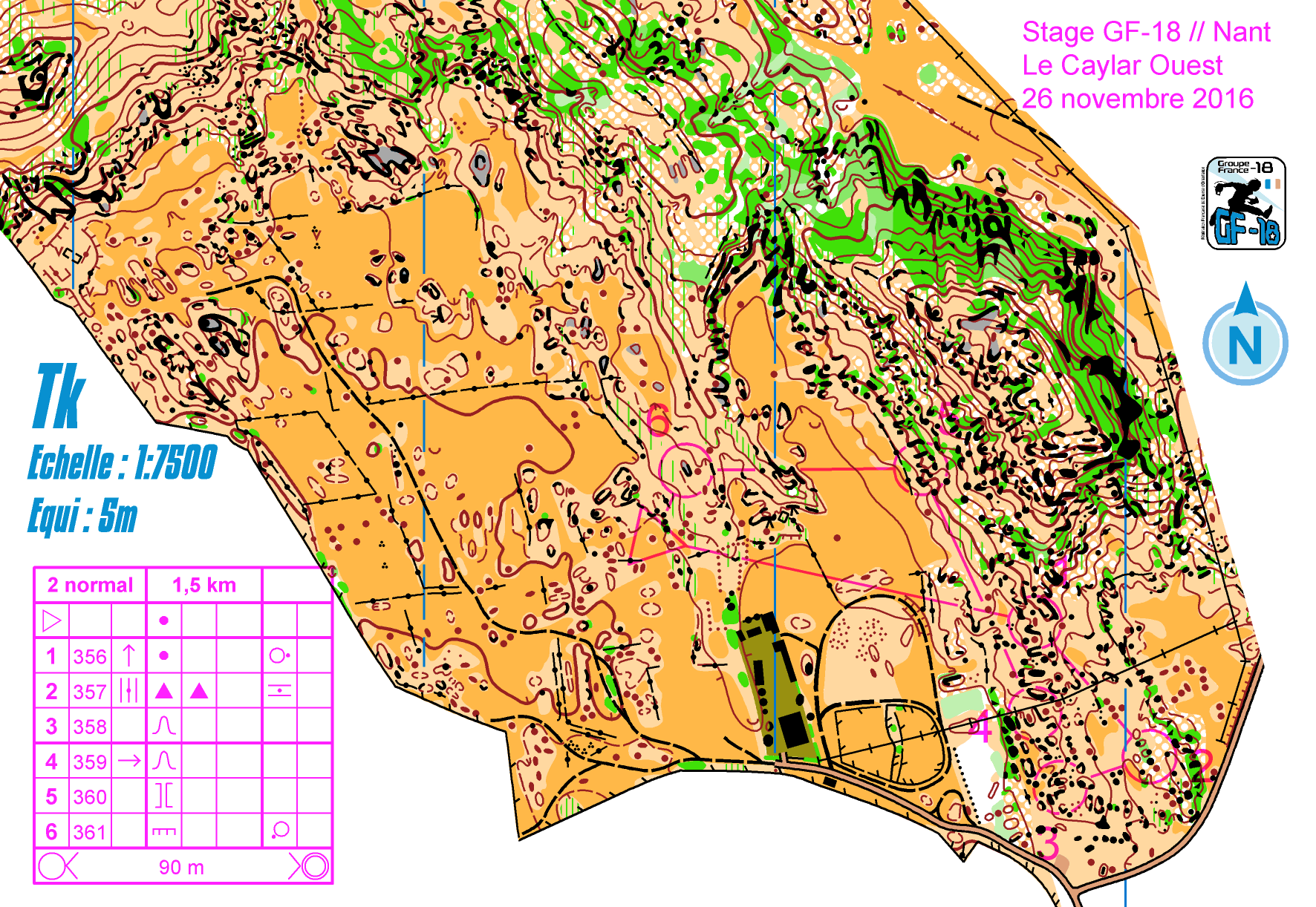 J2 circuit normal stage gf-18 Larzac Caylar Ouest (26/11/2016)