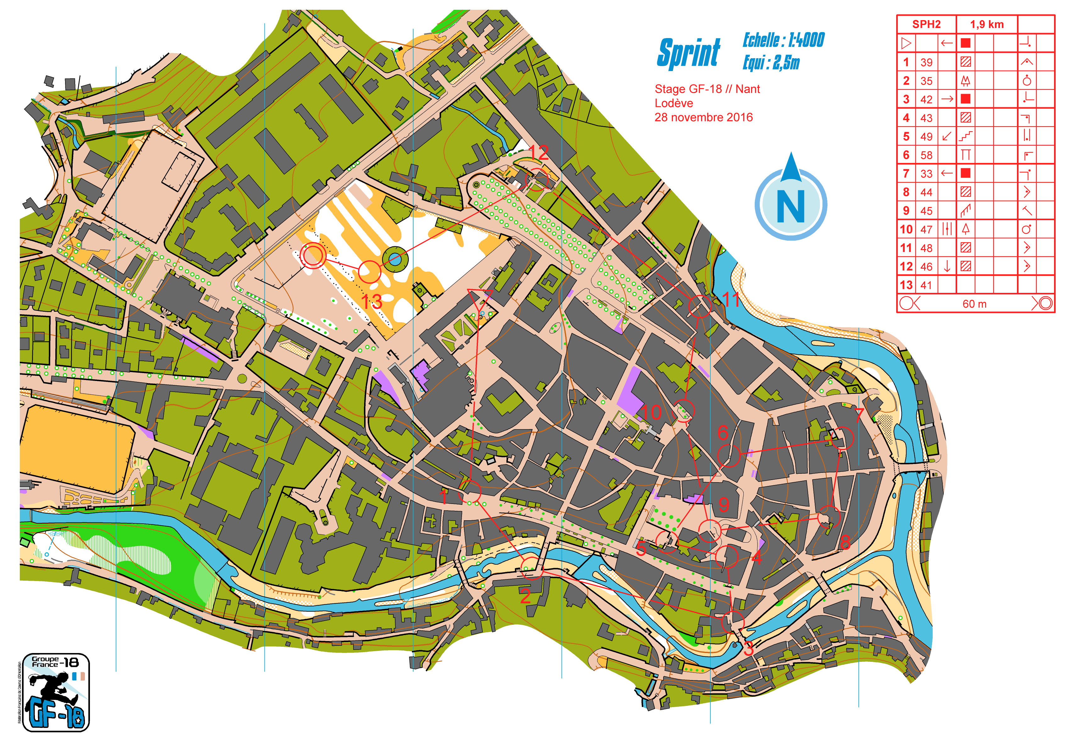 J4 sprint 2 Lodève stage gf-18 Larzac (28/11/2016)