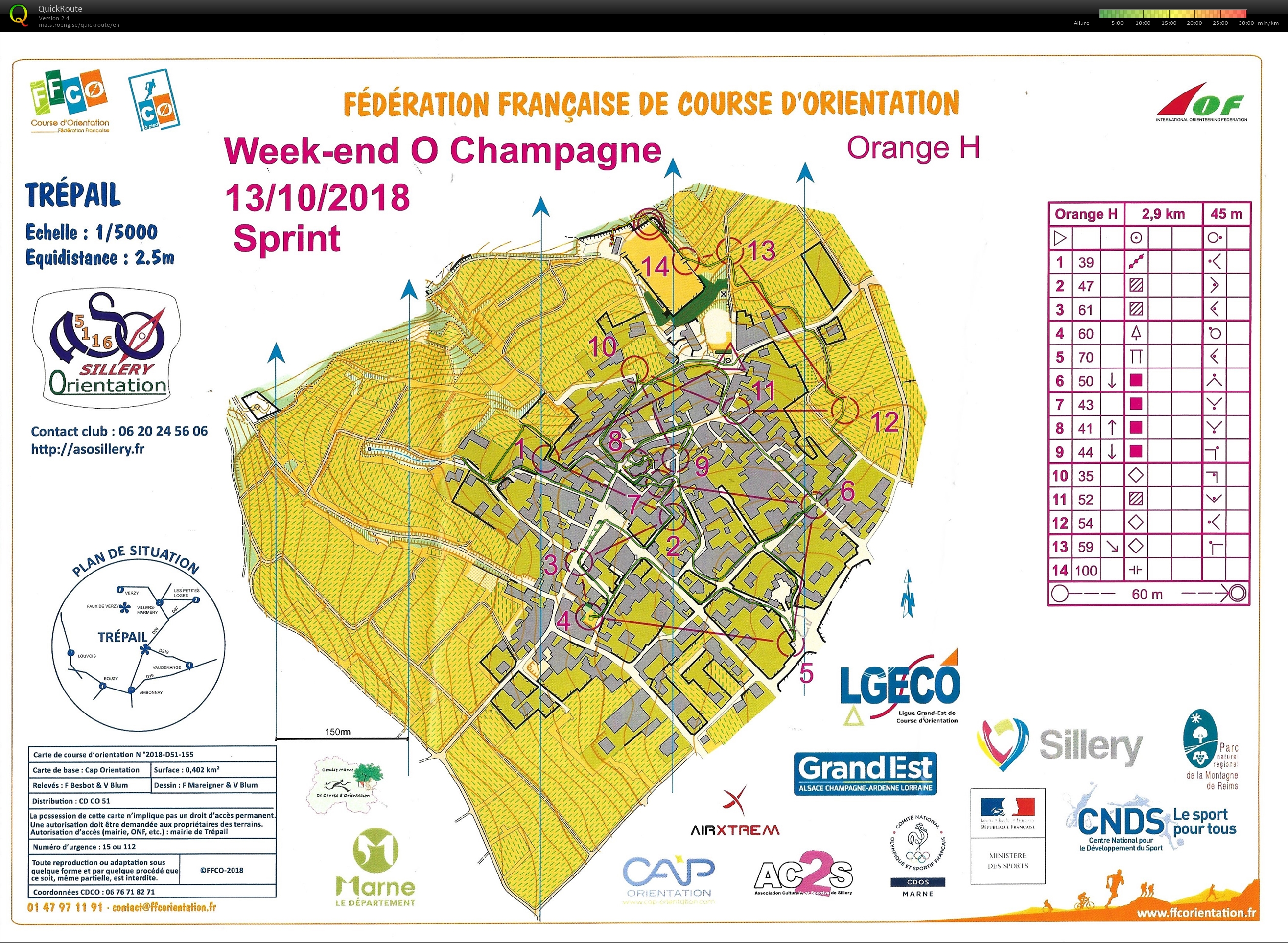 O'Champagne 2018 - Etape 1 (sprint) (13-10-2018)