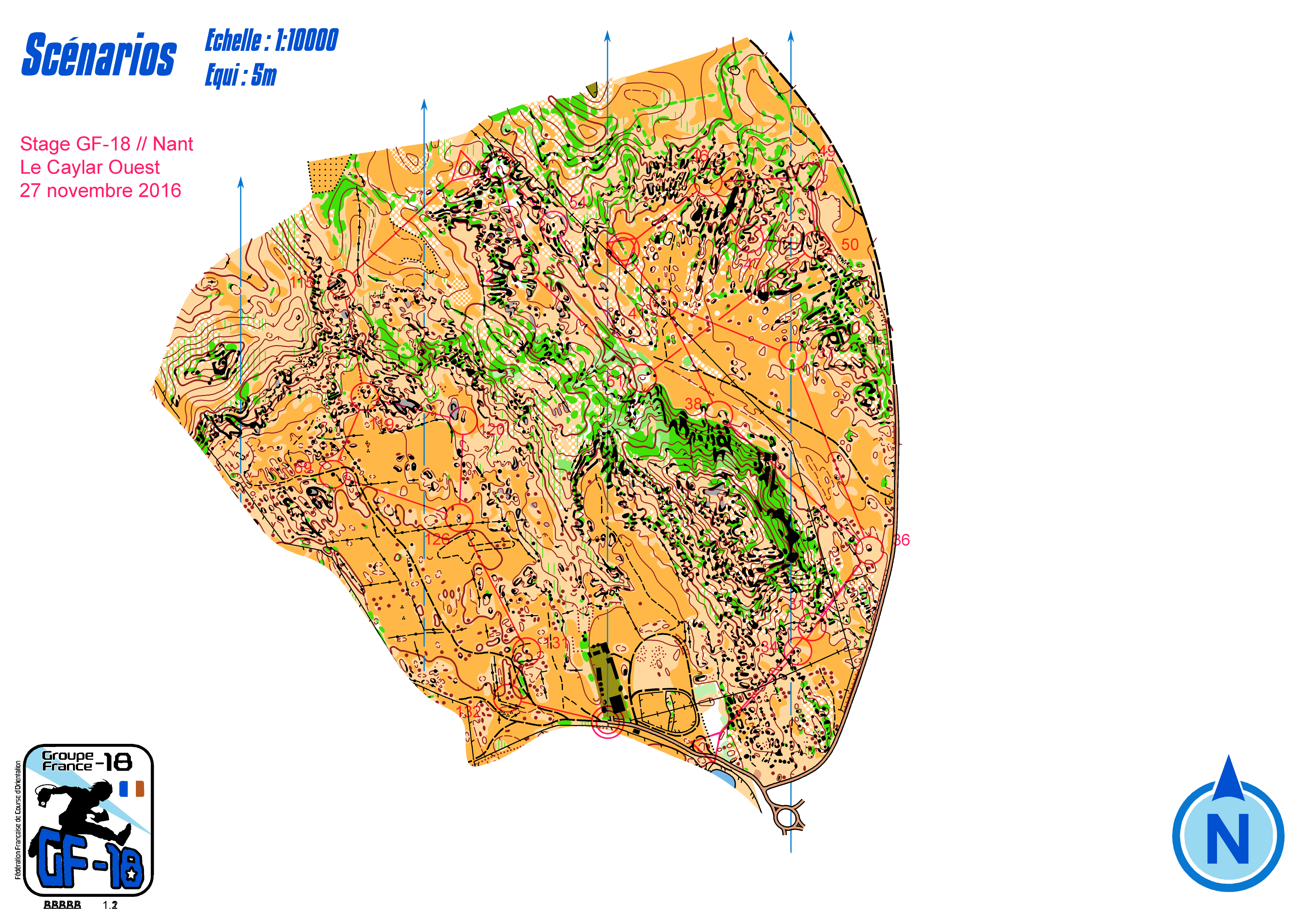 J3 relais scénarios stage gf-18 Larzac Caylar Ouest (27-11-2016)