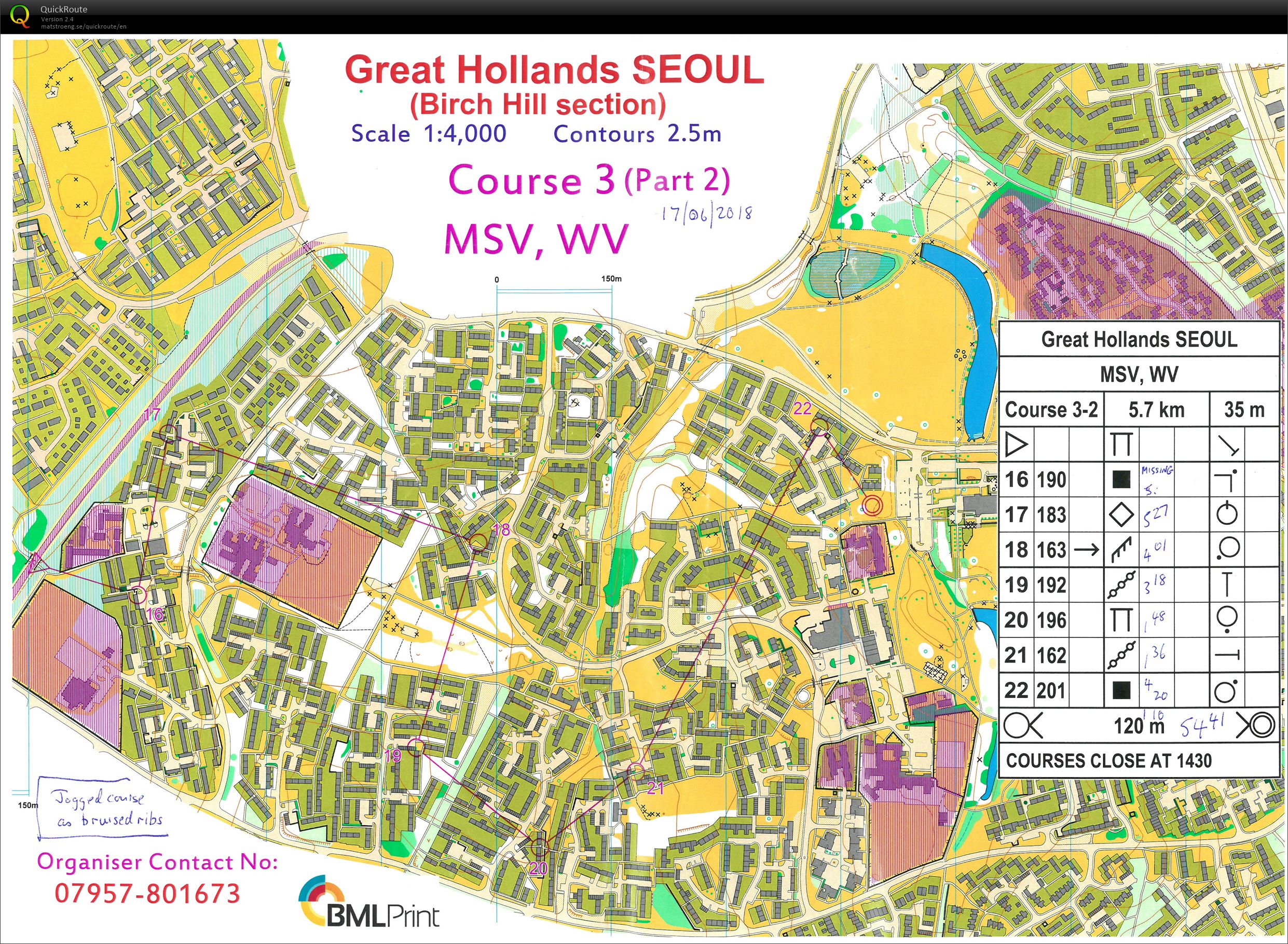 UK Orienteering league - H55+ (17-06-2018)