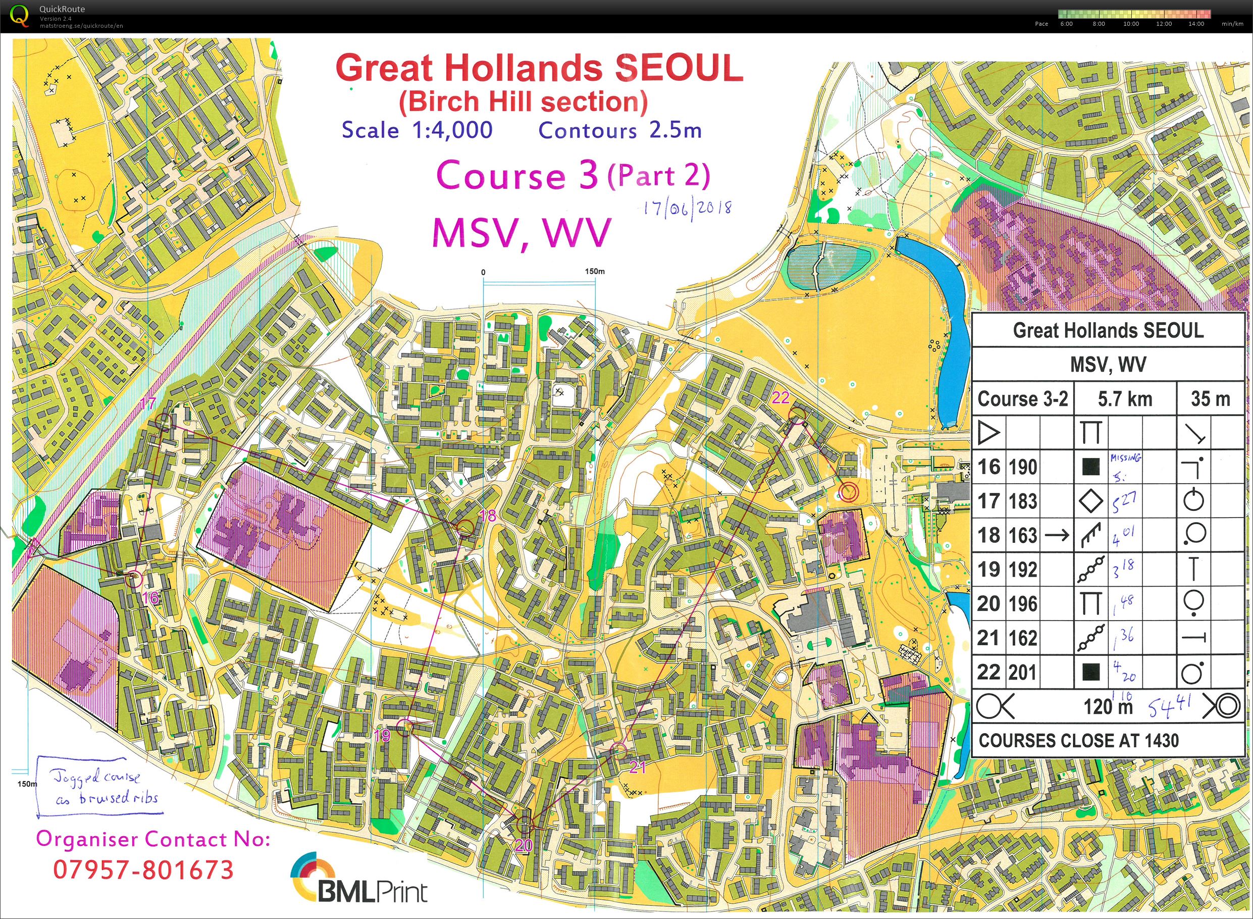 UK Orienteering league - H55+ (17-06-2018)