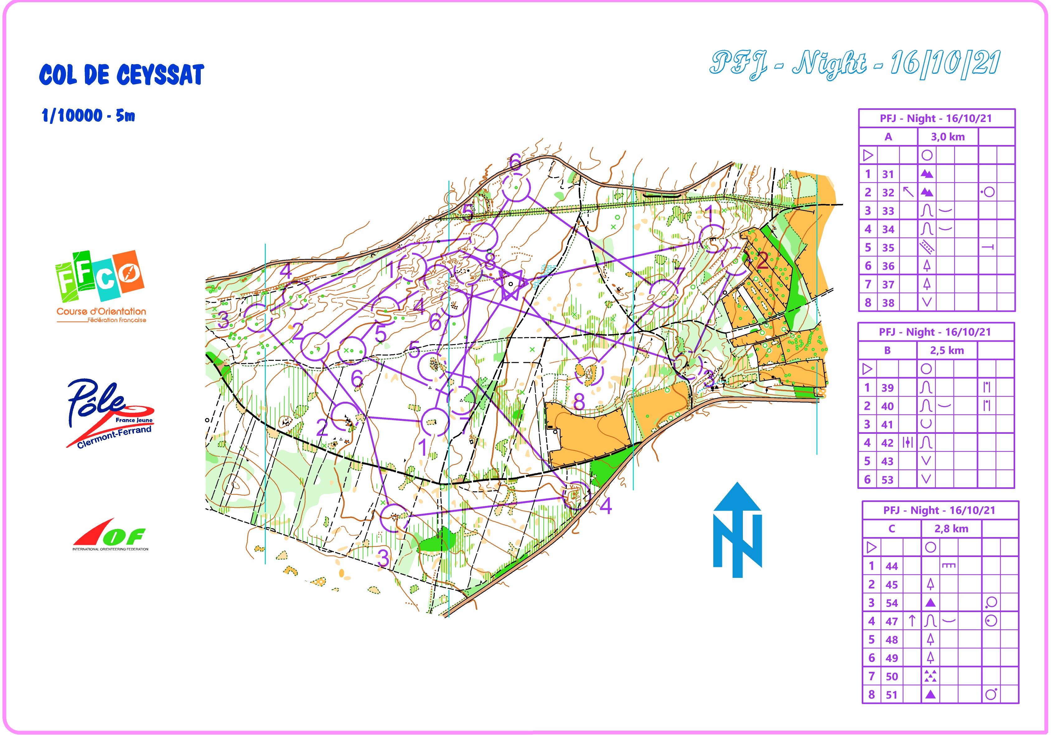 3 boucles au Col de Ceyssat Est de nuit (16.10.2021)