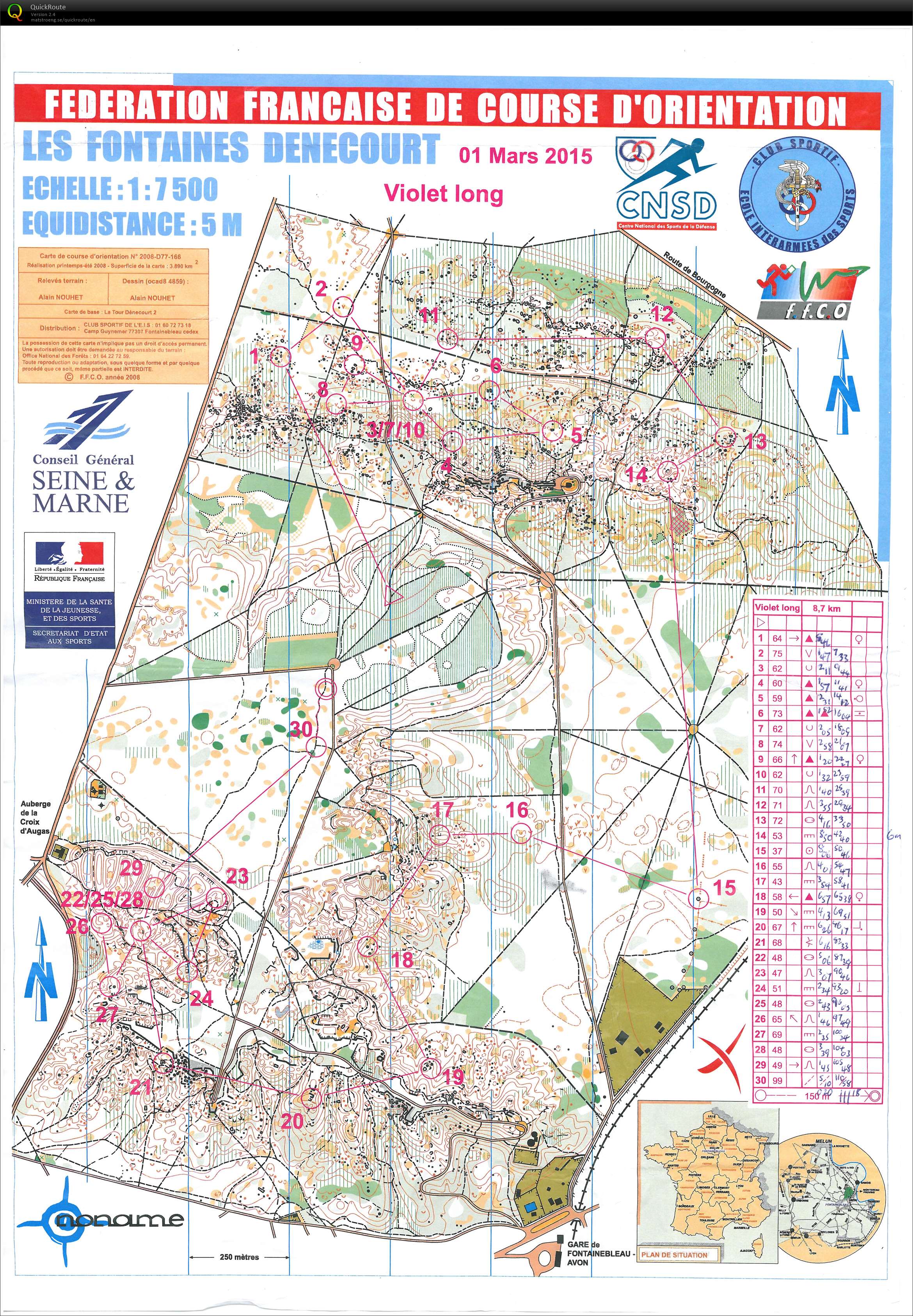 Départementale Circuit Violet Long (01-03-2015)